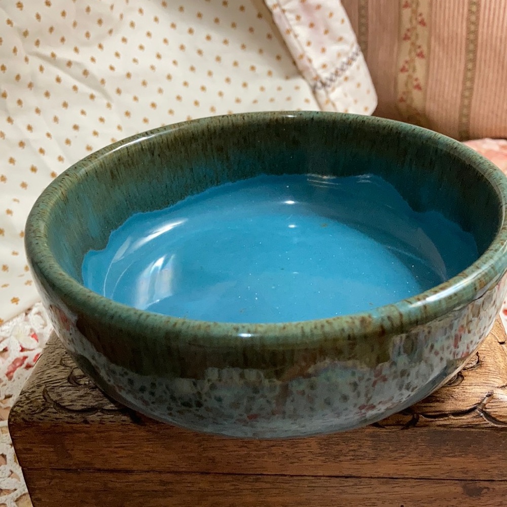 CALIFORNIA RUSTIC blue green glaze bowl